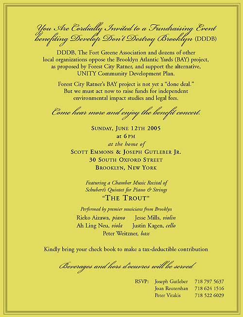 Fort Greene Association fundraiser opposing BAY