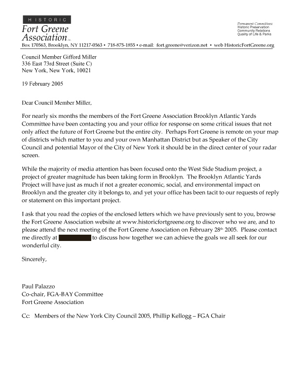 letter to Gifford Miller